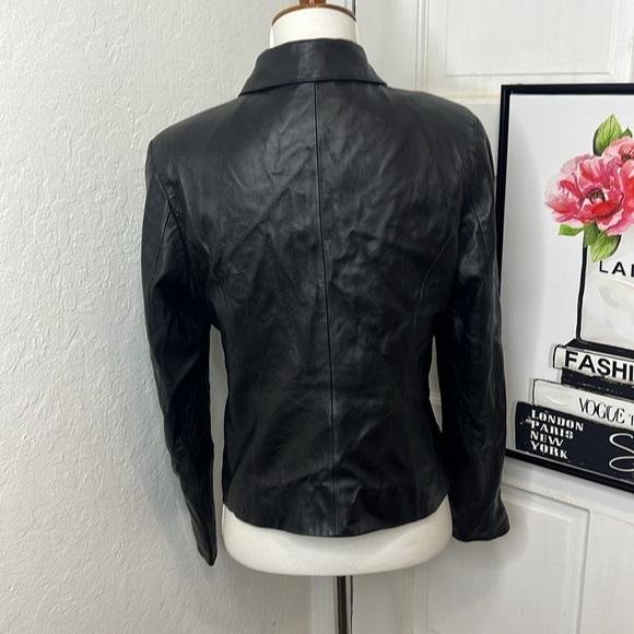 Rosleen Black Leather Jacket Size M - Picture 3 of 9